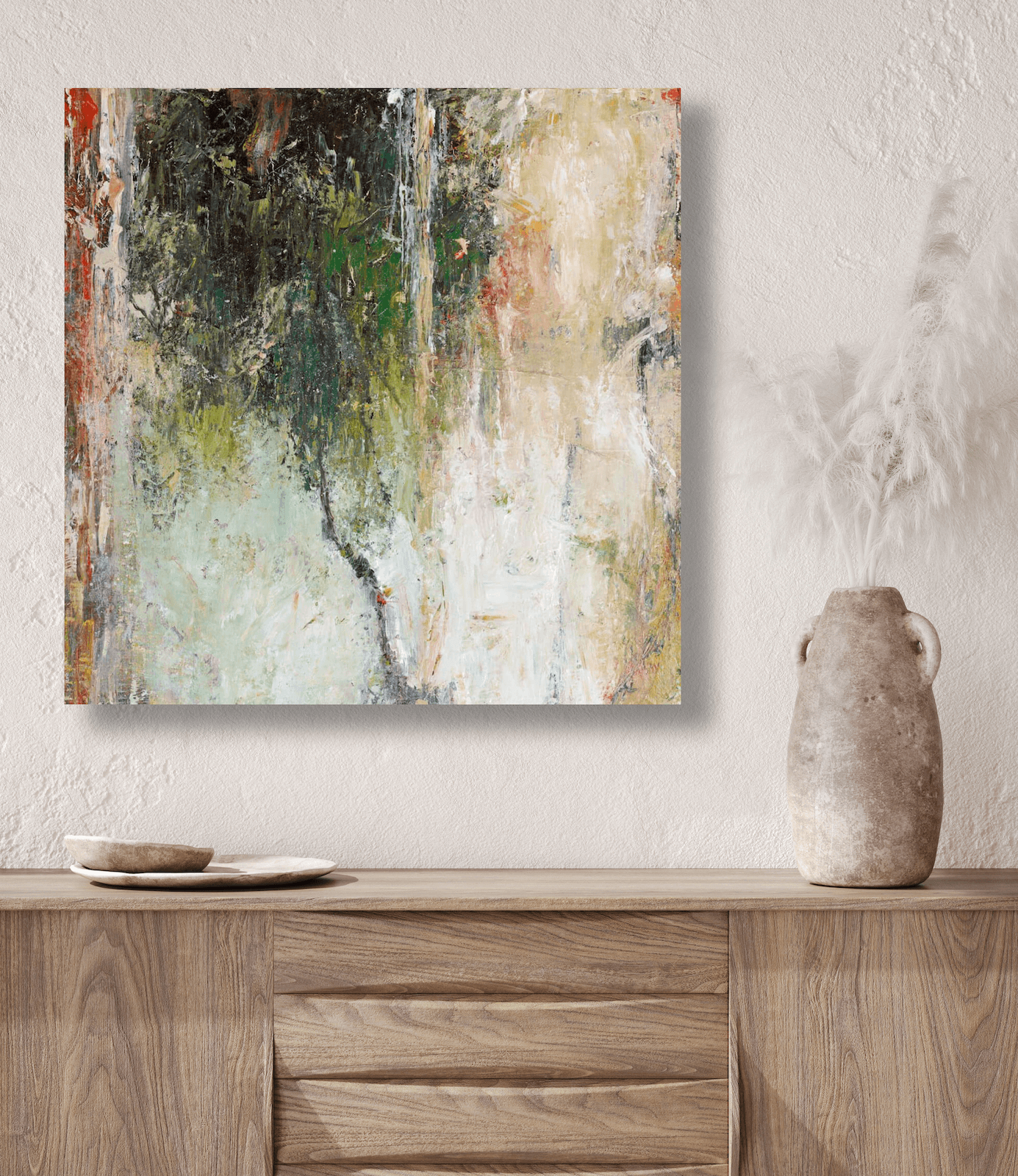 Abstract Tree 48x48 Artist Enhanced Canvas Print