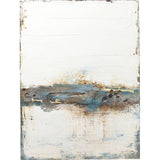 Acrylic Painting Abstract Stroke One 120x90 showing abstract layers with colour gradients and vintage paint texture on canvas framed in natural wood
