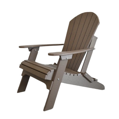 Adirondack Folding Chair by Dutch Country Patio featuring wide fanned back and woodgrain finish