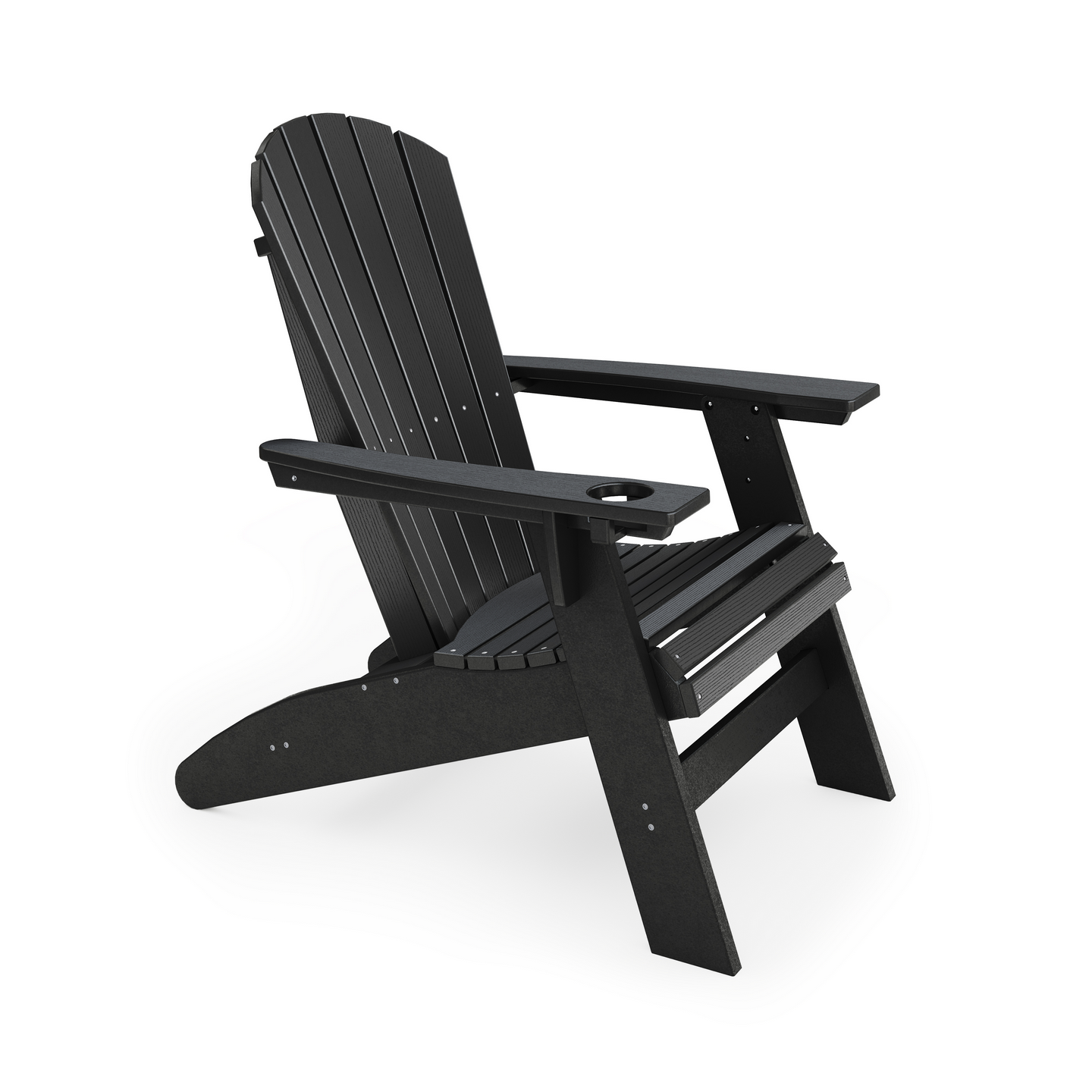 SoPoly St Simons Curved Back Adirondack Chair in multiple colors showing curved back and wide armrests