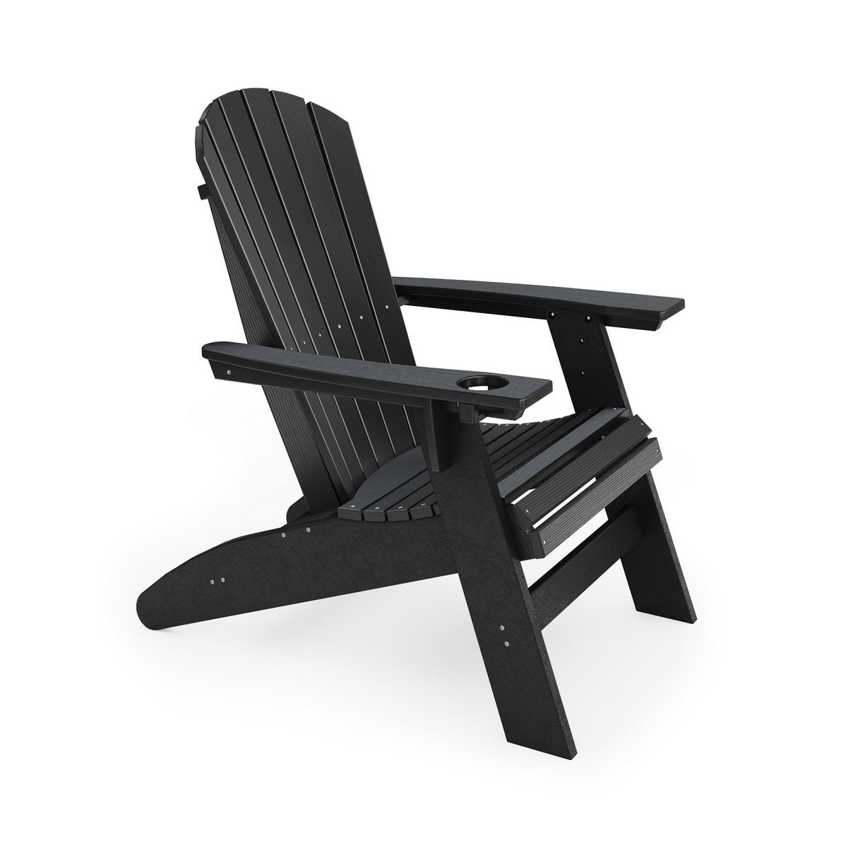 SoPoly St Simons Curved Back Adirondack Chair in multiple colors showing curved back and wide armrests