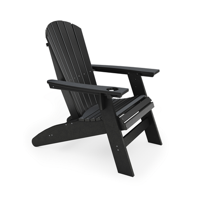 SoPoly St Simons Curved Back Adirondack Chair in multiple colors showing curved back and wide armrests