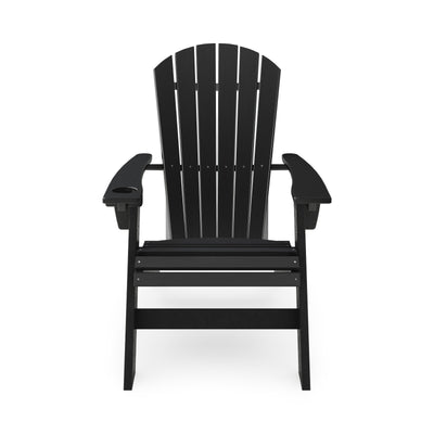 SoPoly St Simons Curved Back Adirondack Chair in multiple colors showing curved back and wide armrests