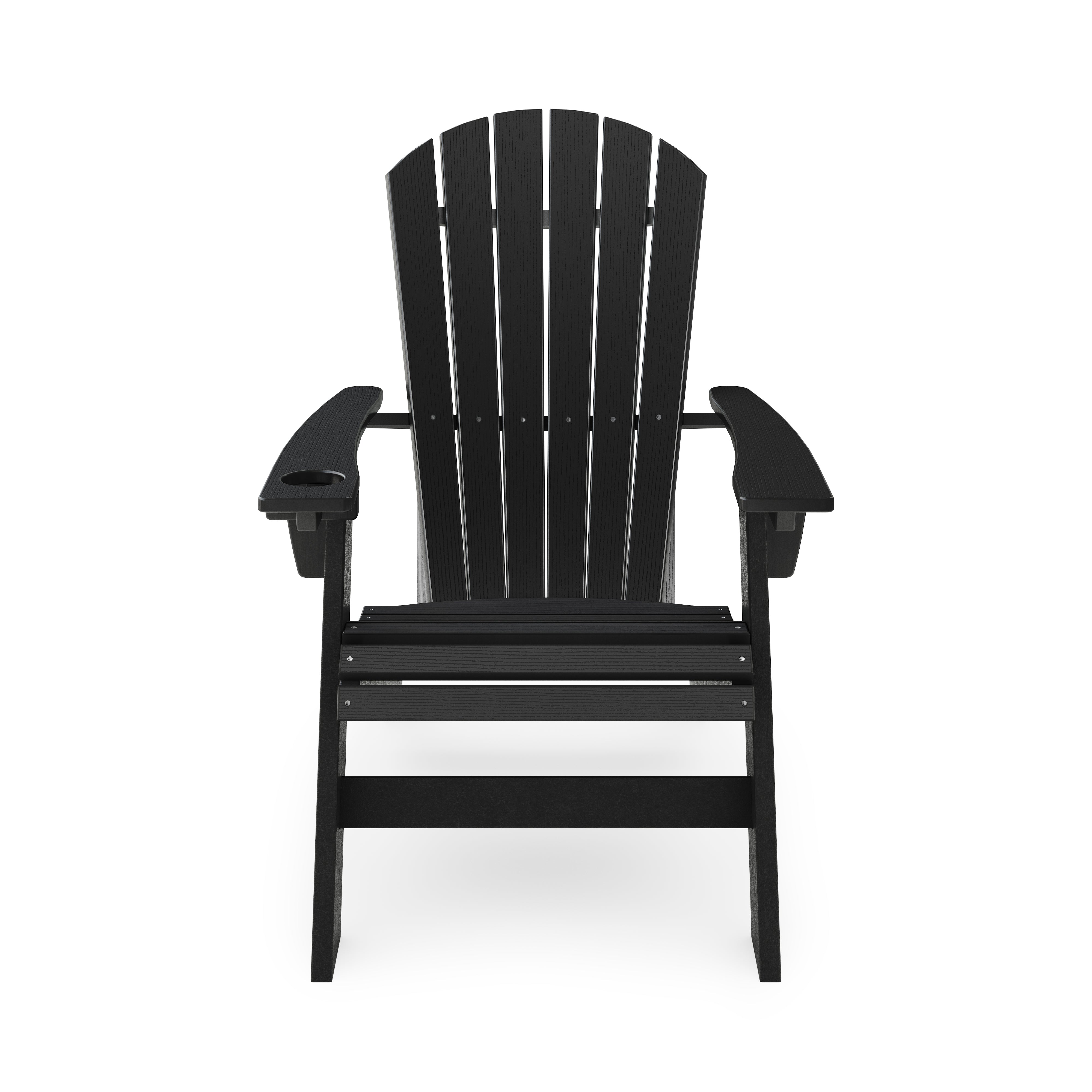 SoPoly St Simons Curved Back Adirondack Chair in multiple colors showing curved back and wide armrests