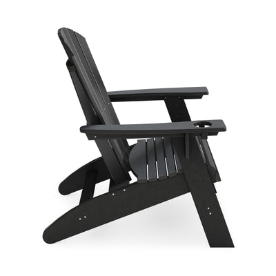 SoPoly St Simons Curved Back Adirondack Chair in multiple colors showing curved back and wide armrests