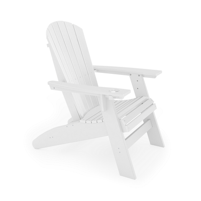 SoPoly St Simons Curved Back Adirondack Chair in multiple colors showing curved back and wide armrests