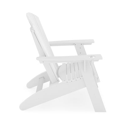 SoPoly St Simons Curved Back Adirondack Chair in multiple colors showing curved back and wide armrests