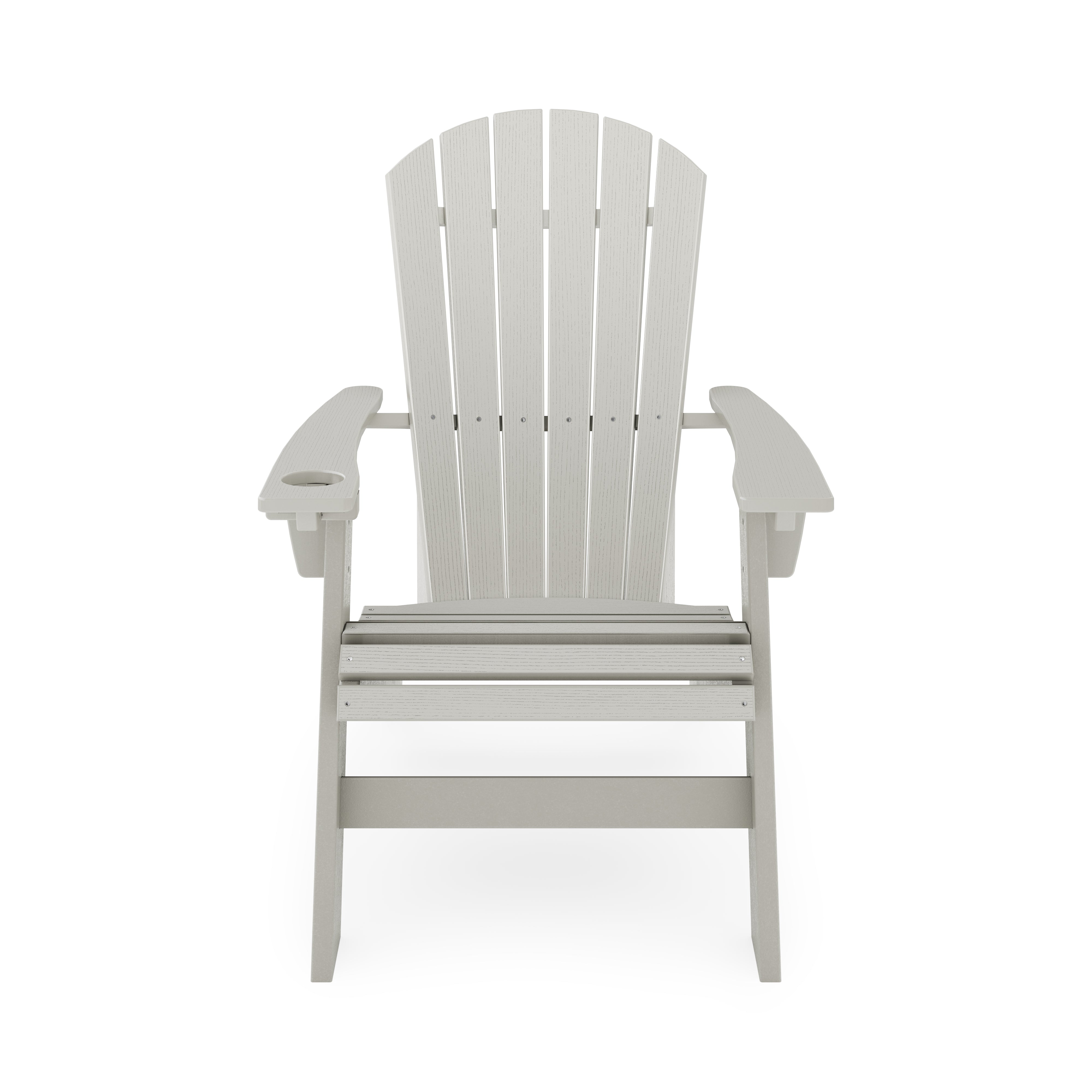 SoPoly St Simons Curved Back Adirondack Chair in multiple colors showing curved back and wide armrests