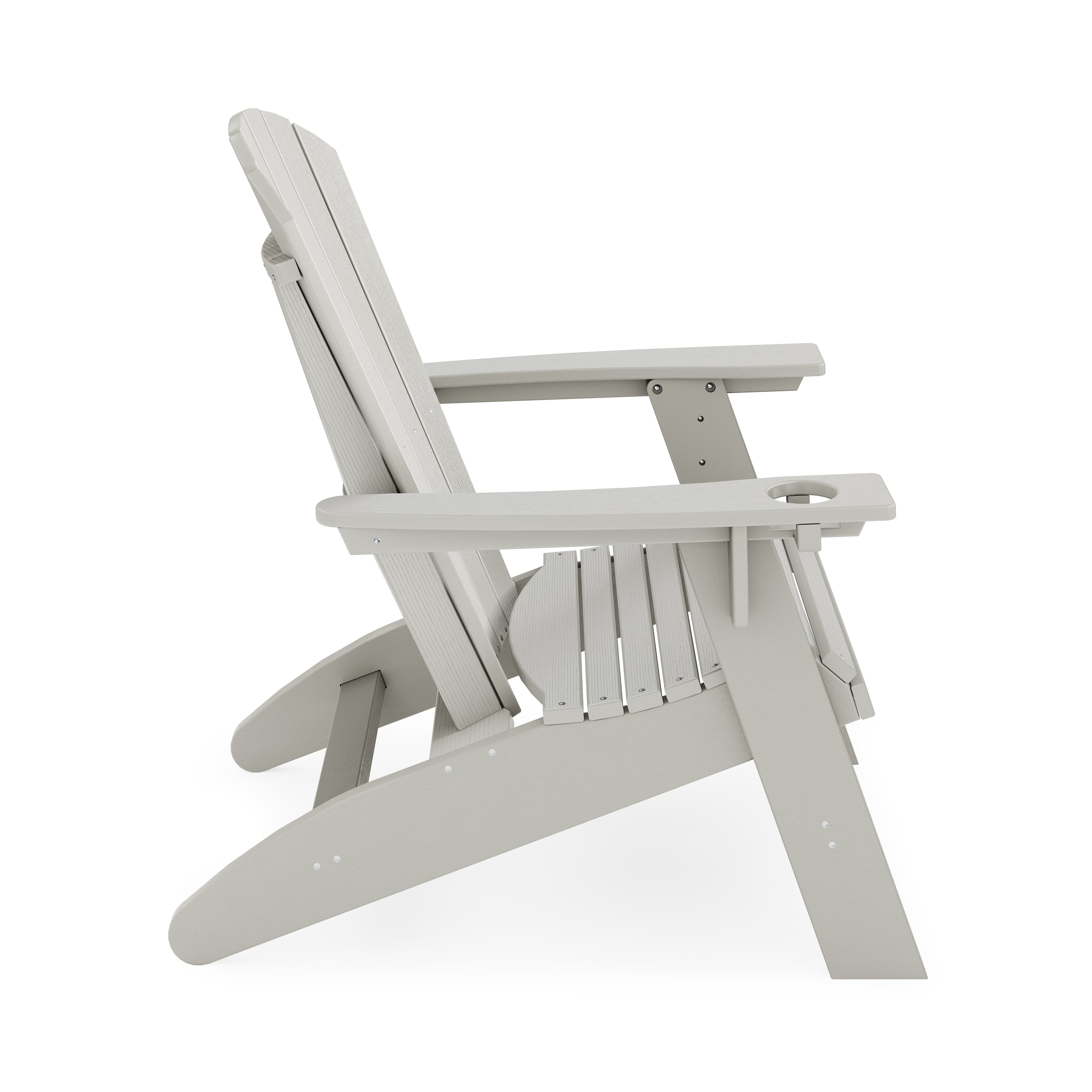 SoPoly St Simons Curved Back Adirondack Chair in multiple colors showing curved back and wide armrests