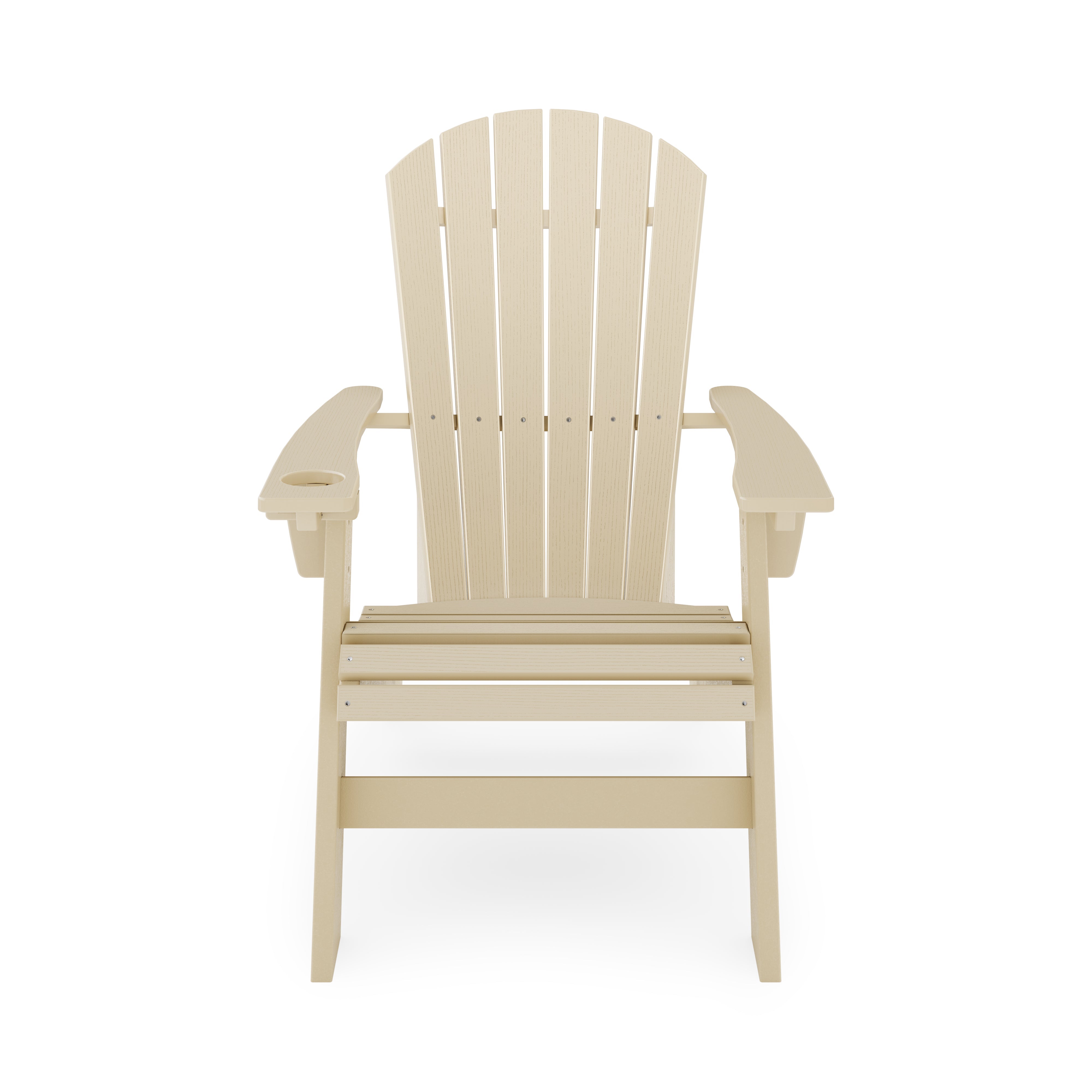 SoPoly St Simons Curved Back Adirondack Chair in multiple colors showing curved back and wide armrests