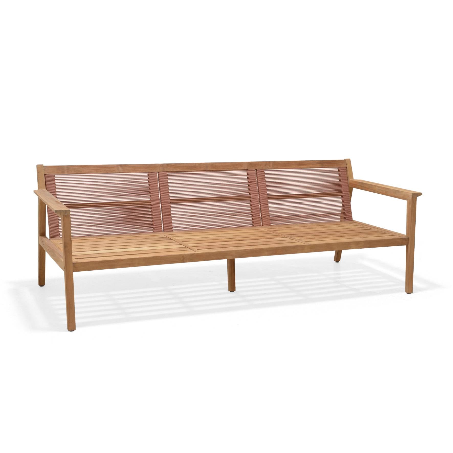 Agate Teak and Rope 3 Seater Sofa Chair - 1pc by LifestyleGarden US - product image 2 for Resin Society