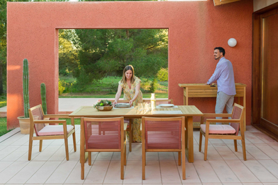 Agate Rectangular Teak Dining Table by LifestyleGarden US - main product image for Resin Society