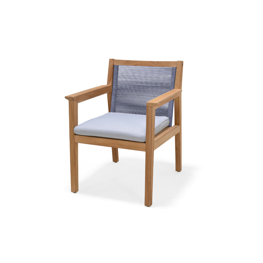 Agate Teak and Rope Armchair Blue by LifestyleGarden US - main product image for Resin Society
