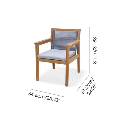 Agate Teak and Rope Armchair Blue by LifestyleGarden US - product image 2 for Resin Society
