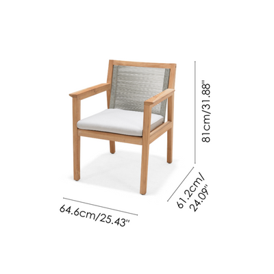 Agate Teak and Rope Armchair Green by LifestyleGarden US - product image 2 for Resin Society