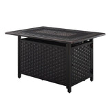 Albany 44" Rectangular Woven Aluminum Convertible Gas Fire Pit Table by Fire Sense/Balkene Home - main product image for Resin Society