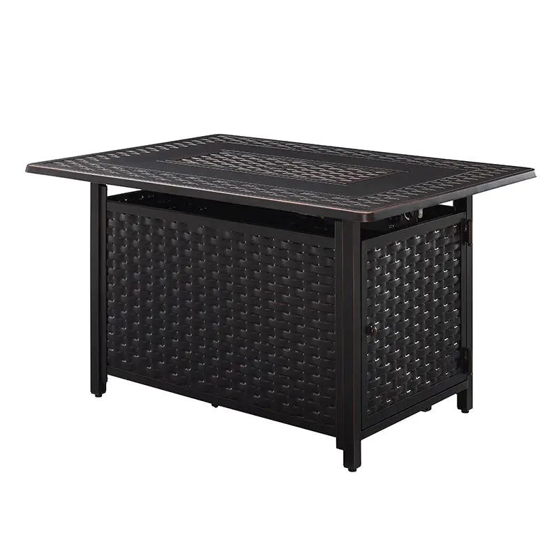 Albany 44" Rectangular Woven Aluminum Convertible Gas Fire Pit Table by Fire Sense/Balkene Home - main product image for Resin Society