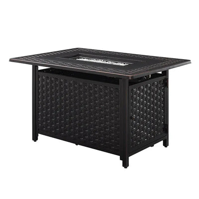 Albany 44" Rectangular Woven Aluminum Convertible Gas Fire Pit Table by Fire Sense/Balkene Home - product image 7 for Resin Society