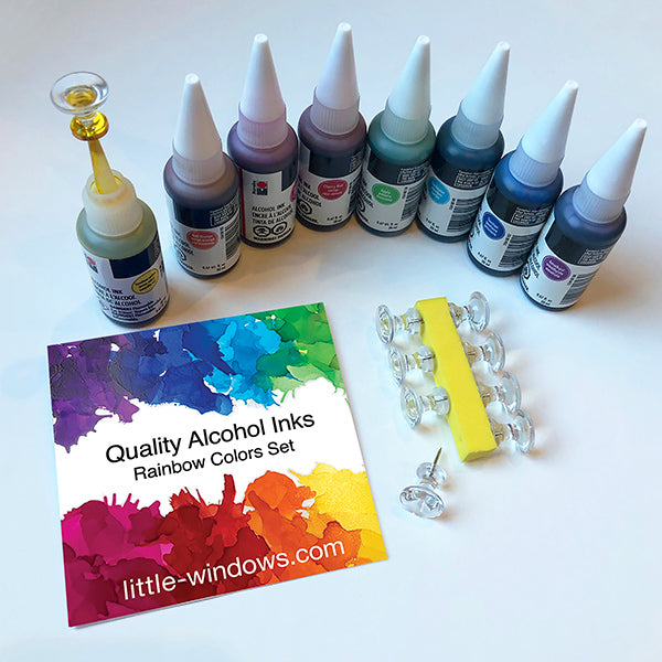 Alcohol Ink Rainbow Set by Little Windows Brilliant Resin and Supplies - Resin Society