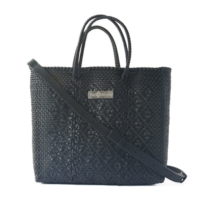 All Black Large Woven Crossbody Bag by Tin Marin Brand - main product image for Resin Society