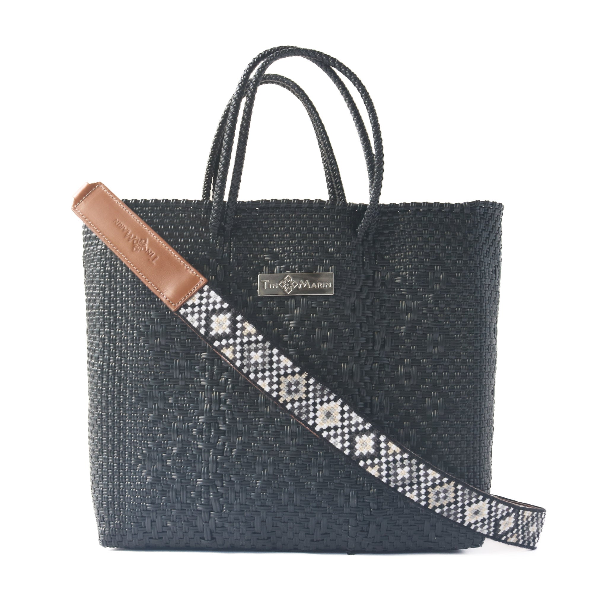 All Black Large Woven Crossbody Bag by Tin Marin Brand - product image 6 for Resin Society
