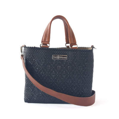 All Black Medium Woven Crossbody Drawstring Bag by Tin Marin Brand - product image 4 for Resin Society
