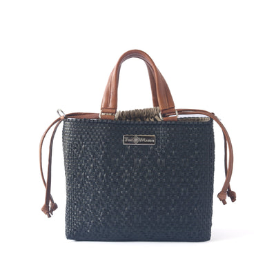 All Black Medium Woven Crossbody Drawstring Bag by Tin Marin Brand - product image 5 for Resin Society