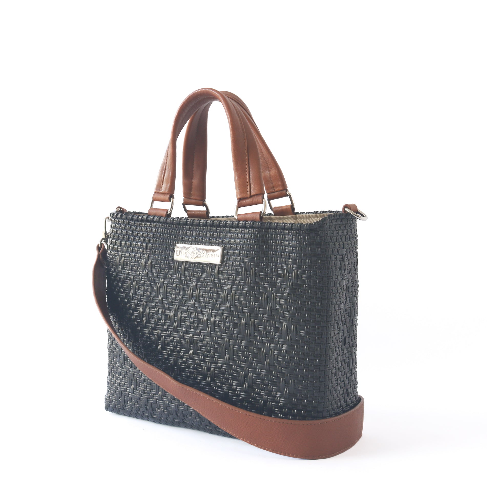 All Black Medium Woven Crossbody Drawstring Bag by Tin Marin Brand - product image 6 for Resin Society