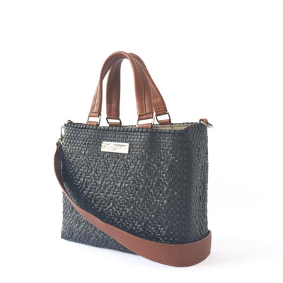 All Black Medium Woven Crossbody Drawstring Bag by Tin Marin Brand - product image 6 for Resin Society