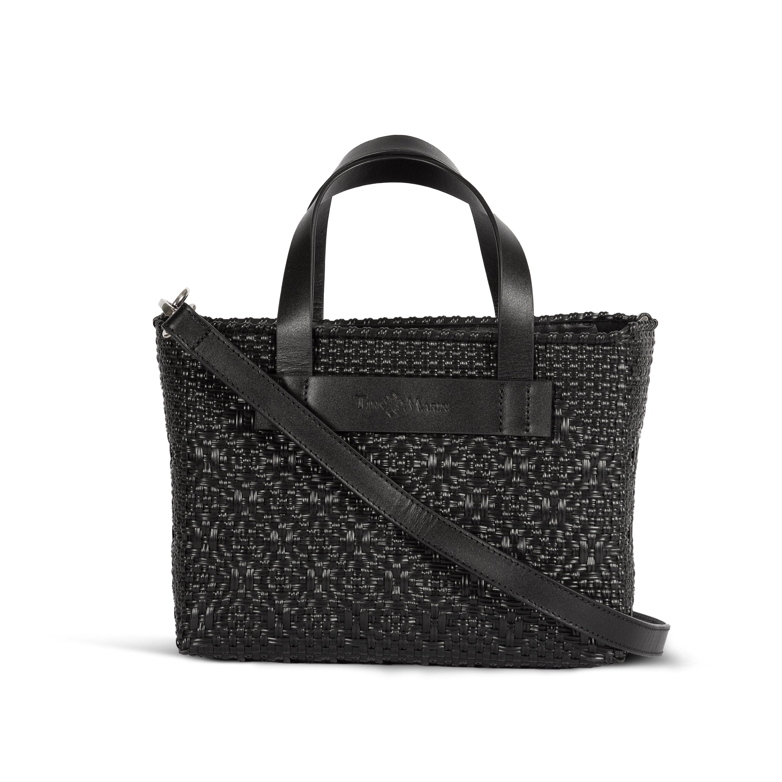 All Black Small Woven Crossbody Bag by Tin Marin Brand - main product image for Resin Society