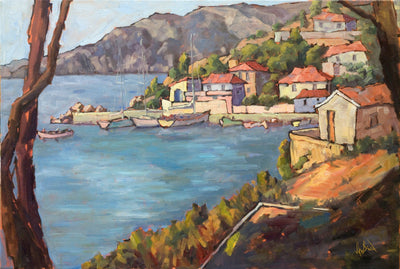 Amalfi Coast Artist Enhanced Canvas Print by John Beard Collection - main product image for Resin Society