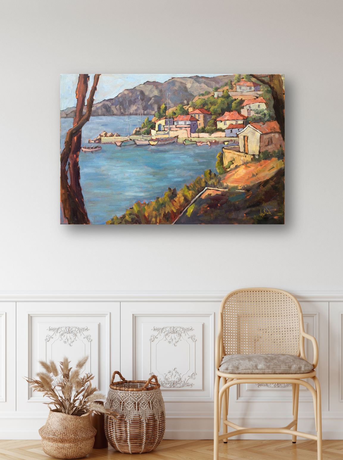 Amalfi Coast Artist Enhanced Canvas Print by John Beard Collection - product image 2 for Resin Society