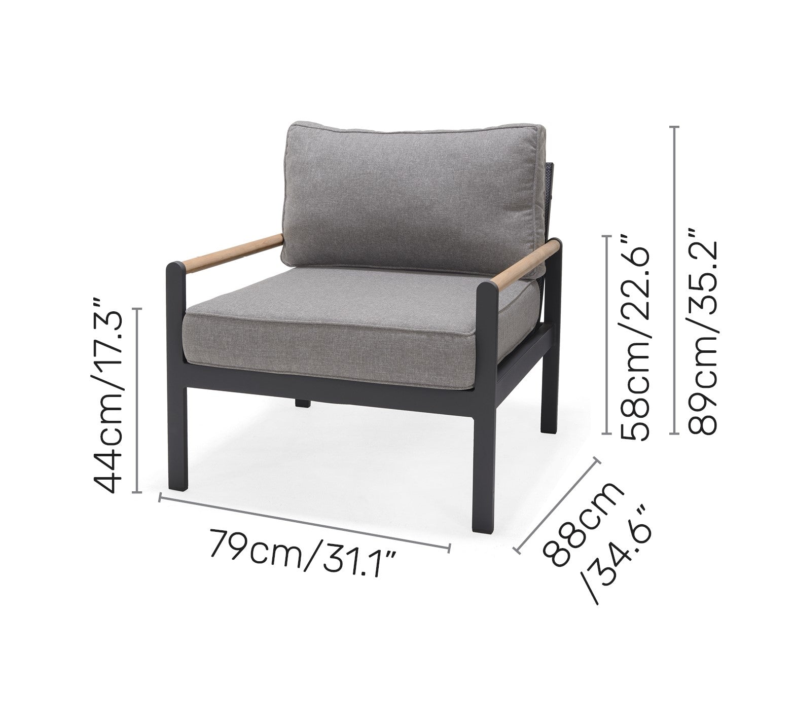 Amber Sofa Teak and Aluminum Chair by LifestyleGarden US - product image 7 for Resin Society