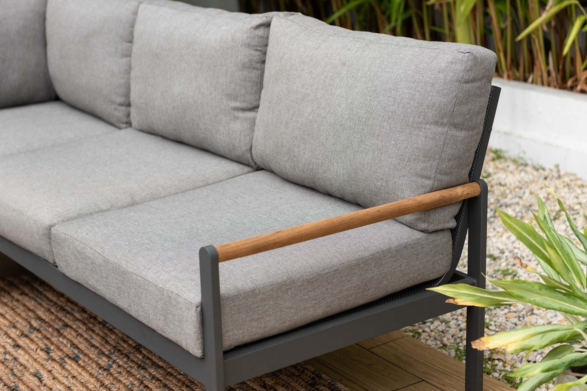 Amber Teak and Aluminum 3-Seater Sofa by LifestyleGarden US - product image 2 for Resin Society