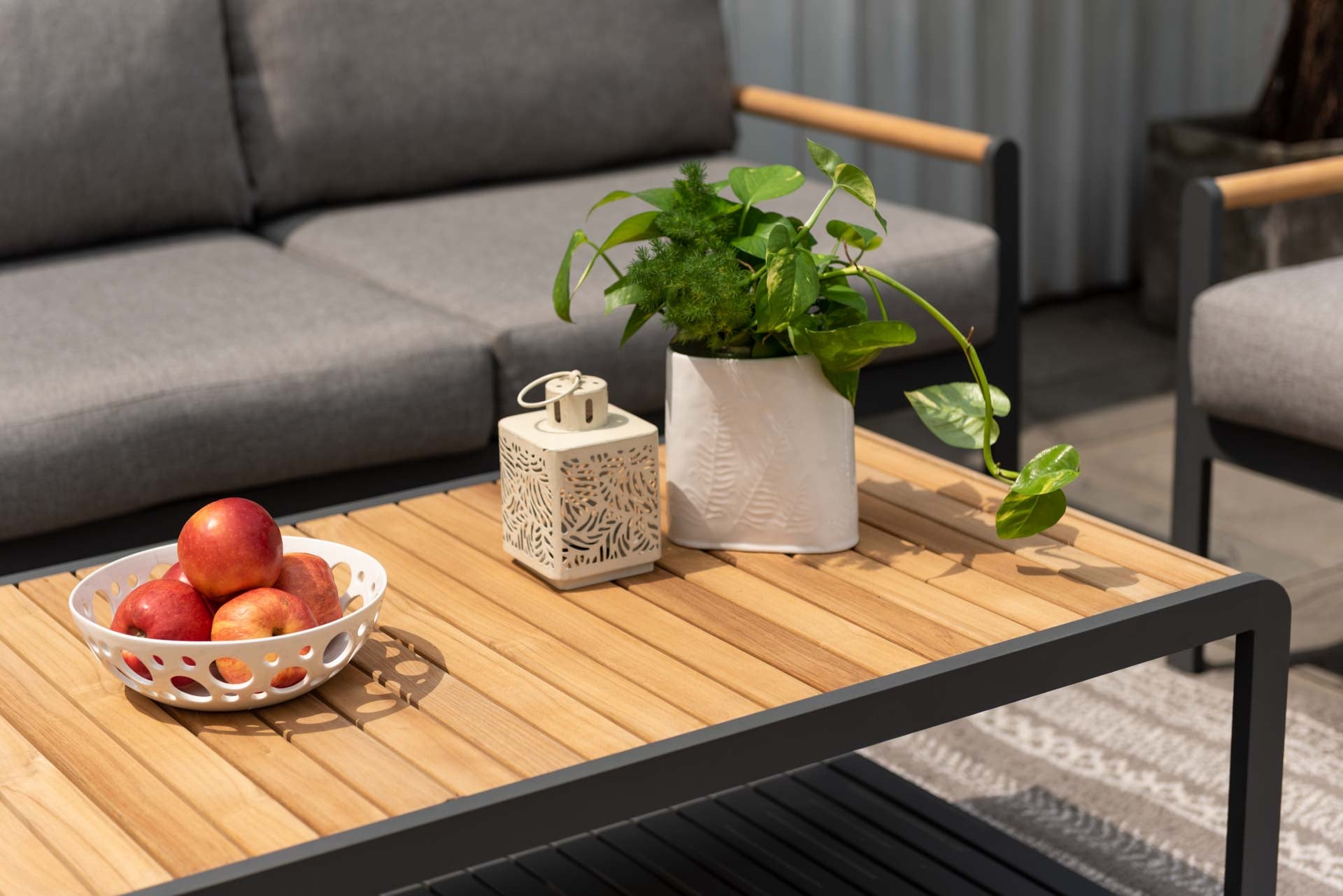 Amber Teak and Aluminum Rectangular Coffee Table by LifestyleGarden US - product image 3 for Resin Society