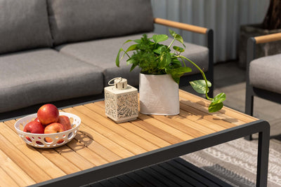 Amber Teak and Aluminum Rectangular Coffee Table by LifestyleGarden US - product image 3 for Resin Society