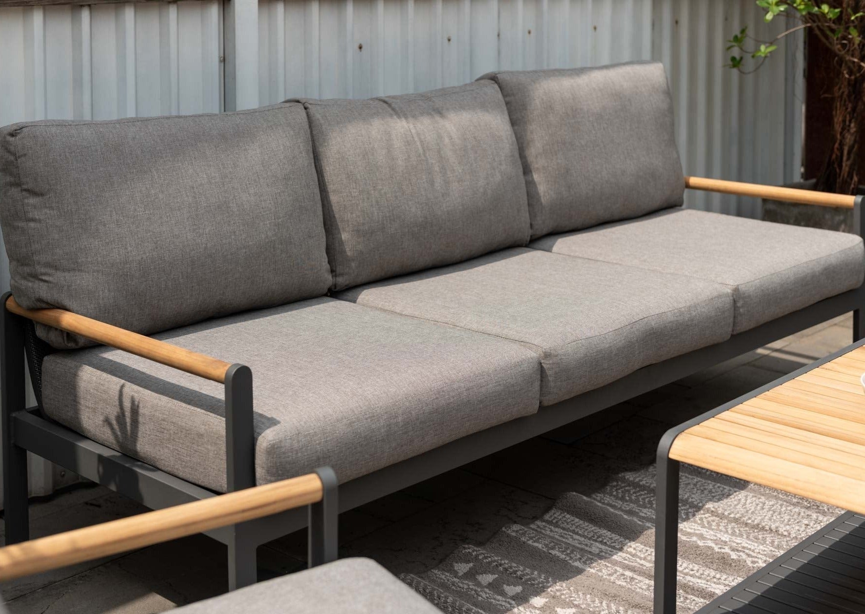 Amber Teak and Aluminum 3-Seater Sofa by LifestyleGarden US - main product image for Resin Society