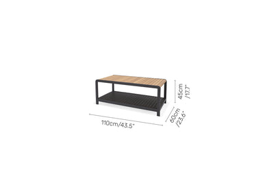 Amber Teak and Aluminum Rectangular Coffee Table by LifestyleGarden US - product image 9 for Resin Society