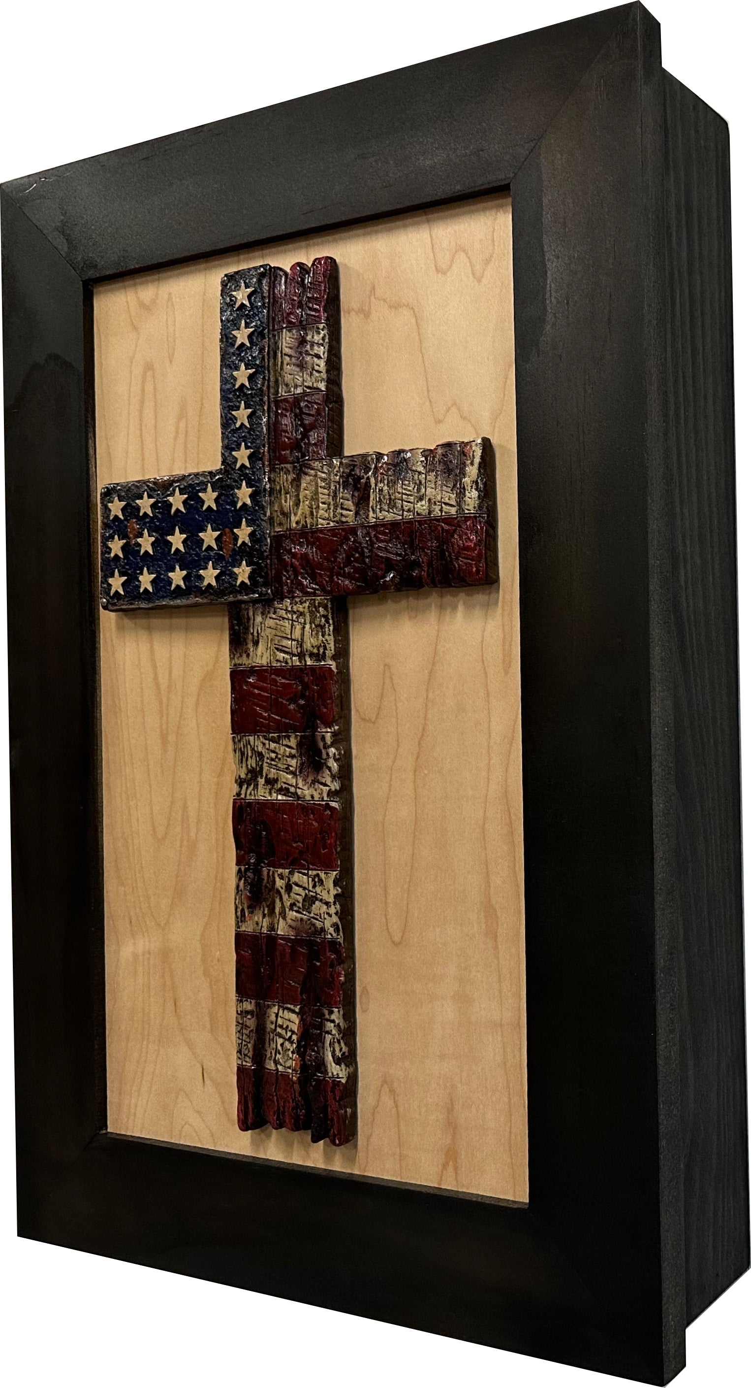 American Flag Cross Decorative Wall-Mounted Secure Gun Cabinet by Bellewood Designs - product image 14 for Resin Society