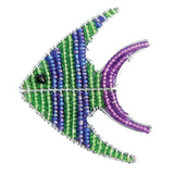 Handmade Beaded Angel Fish Keyring – Haitian Artisan Gift.