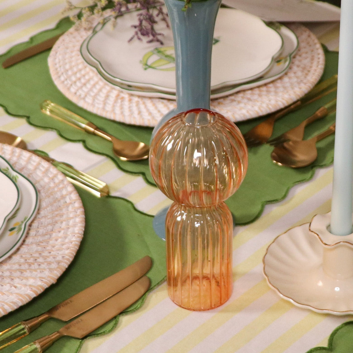 Apricot Ribbed Vase - Pair by Ro'Table - product image 2 for Resin Society