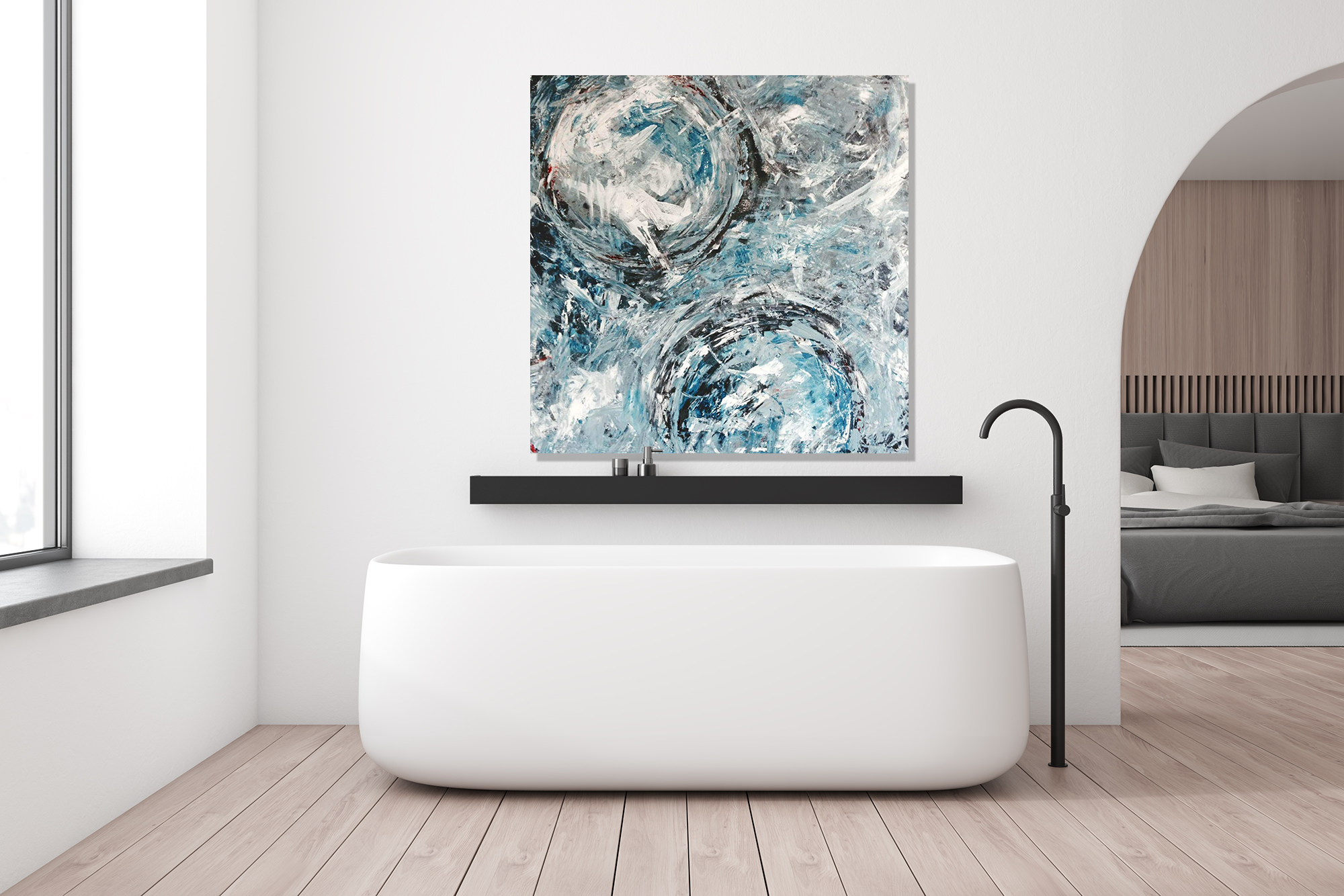 Aqua Azul I Artist Enhanced Canvas Print by John Beard Collection - product image 2 for Resin Society