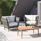 Panther Outdoor Patio Wicker and FSC Wood Seating Set by LifestyleGarden US - product image 13 for Resin Society