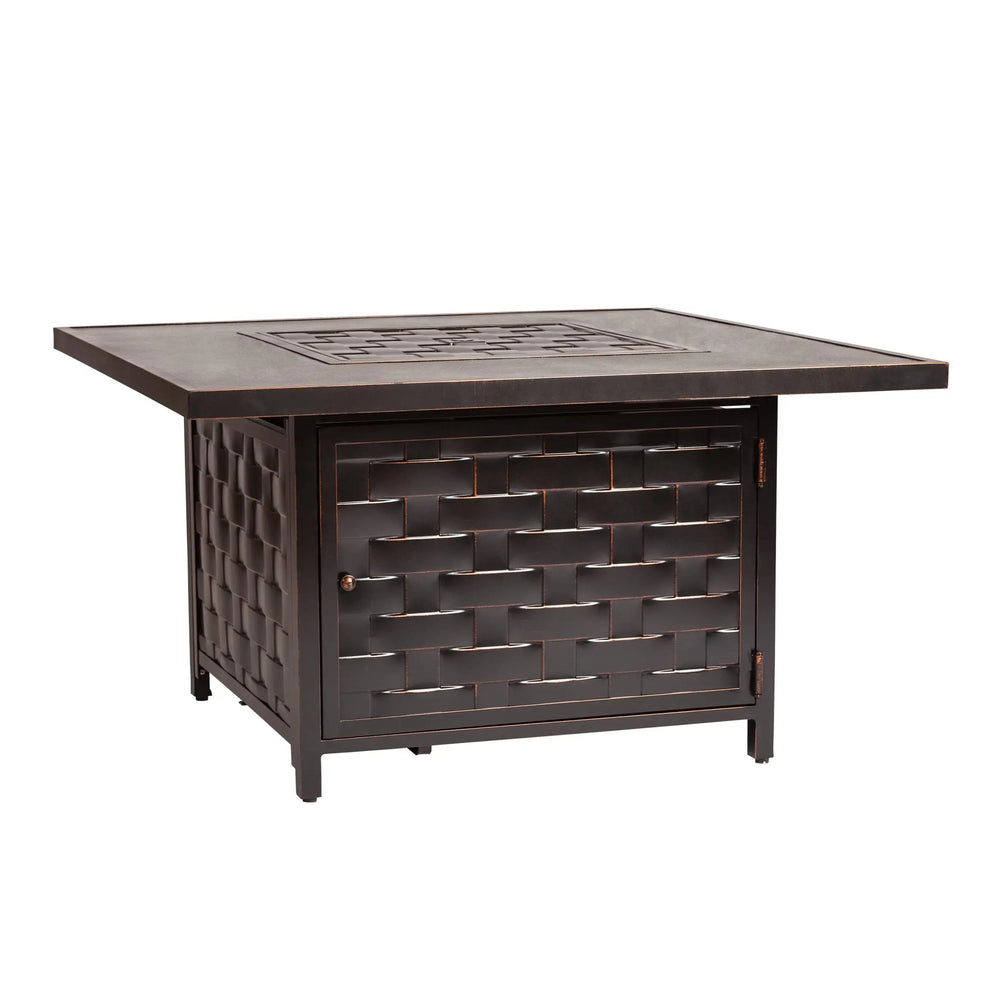 Armstrong 42" Square Basketweave Aluminum Convertible Gas Fire Pit Table by Fire Sense/Balkene Home - main product image for Resin Society