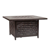 Armstrong 42" Square Basketweave Aluminum Convertible Gas Fire Pit Table by Fire Sense/Balkene Home - main product image for Resin Society