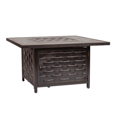 Armstrong 42" Square Basketweave Aluminum Convertible Gas Fire Pit Table by Fire Sense/Balkene Home - main product image for Resin Society