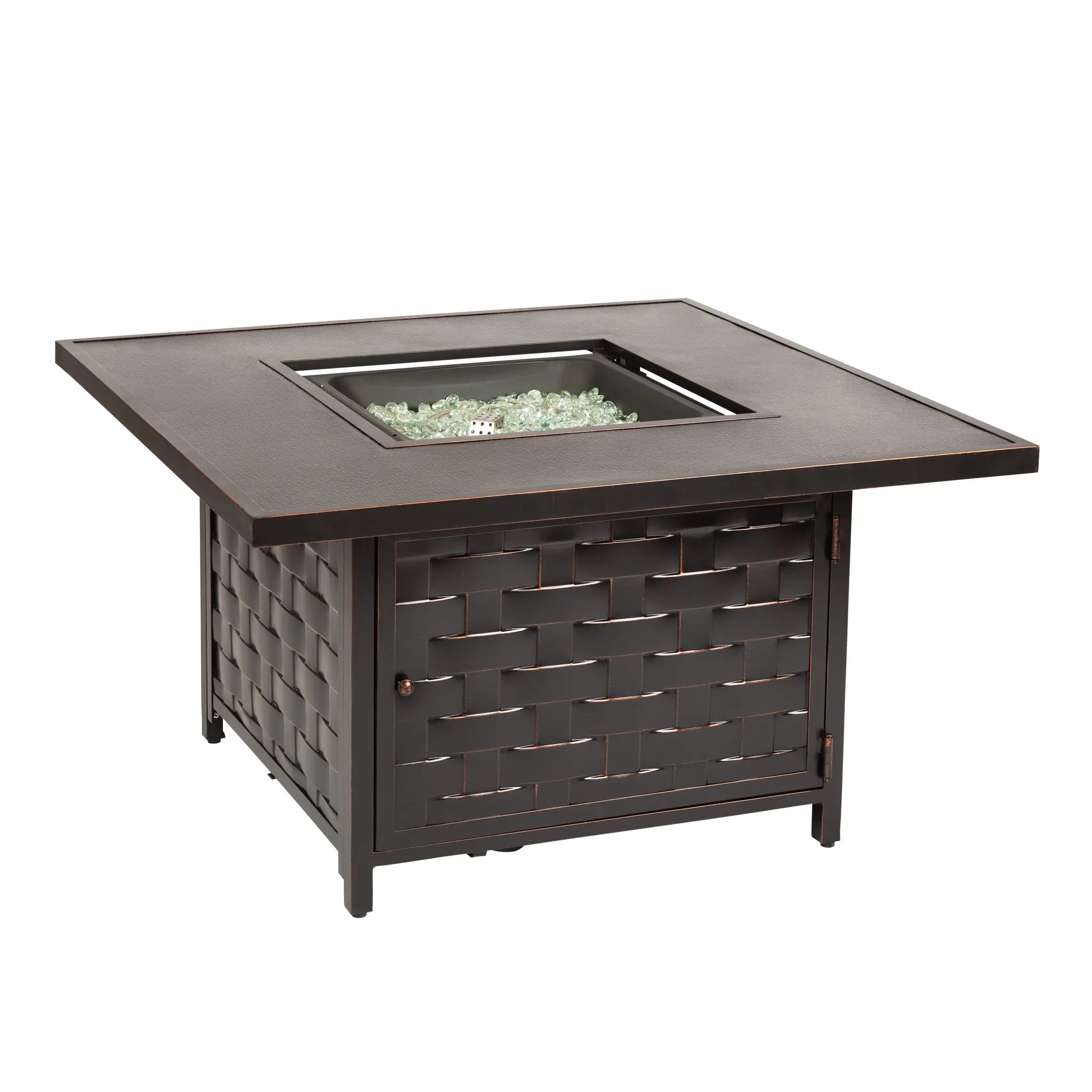 Armstrong 42" Square Basketweave Aluminum Convertible Gas Fire Pit Table by Fire Sense/Balkene Home - product image 6 for Resin Society