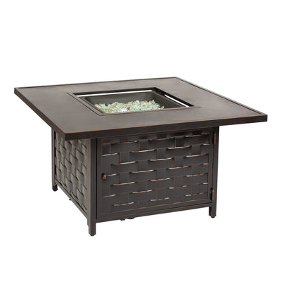 Armstrong 42" Square Basketweave Aluminum Convertible Gas Fire Pit Table by Fire Sense/Balkene Home - product image 6 for Resin Society