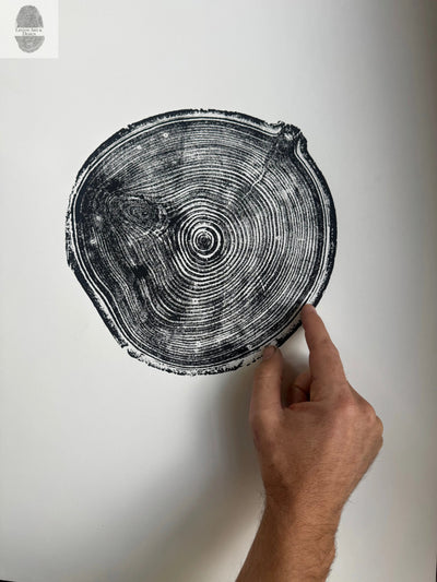 Aspen Tree Ring Print – Carson, New Mexico – 18x24 Original Signed Woodcut by lintonart