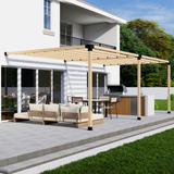 DIY Pergola Bracket Kit components and example pergola roof styles